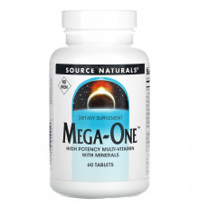 Мультивітаміни без заліза, Mega-One, Source Naturals, по 1 в день, 60 таблеток