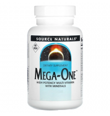 Мультивітаміни та мінерали, без заліза, Mega-One, Source Naturals, по 1 на день, 90 таблеток