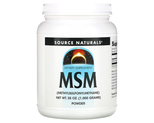 Метилсульфонілметан, MSM Powder, Source Naturals 1000 гр.