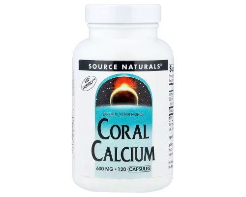 Кораловий кальцій, Coral Calcium, Source Naturals, 120 капсул (600 мг на капсулу)