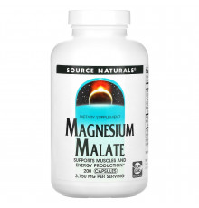 Магній малат, Magnesium Malate, Source Naturals, 625 мг, 200 капсул