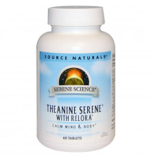 L-Теанин, Theanine Serene, Source Naturals, 60 таблеток