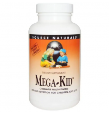 Витамины и минералы для детей, Mega-Kid, Source Naturals, вкус ягод, 120 жевательных таблеток