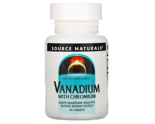 Хром і ванадій, Vanadium with Chromium, Source Naturals, 90 таблеток