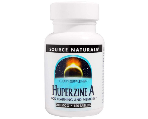 Вітаміни для мозку, Huperzine A, Source Naturals, 200 мкг, 120 таблеток