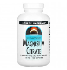 Цитрат магнію, Magnesium Citrate, Source Naturals, 133 мг, 180 капсул