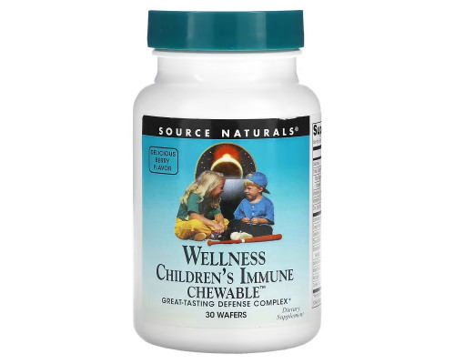 Зміцнення імунітету у дітей, Children's Immune Chewable, Source Naturals, з ягідним смаком, 30 жувальних цукерок