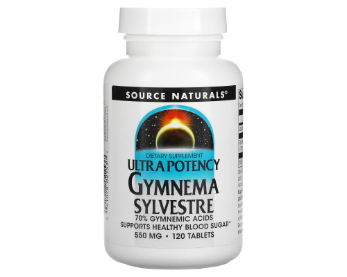 Джімнема Сильвестра, Gymnema Sylvestre, Source Naturals, 550 мг, 120 таблеток