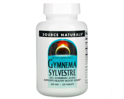 Джімнема Сильвестра, Gymnema Sylvestre, Source Naturals, 450 мг, 120 таблеток
