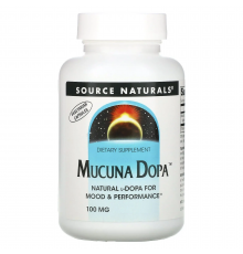 Мукуна пекуча, Mucuna Dopa, Source Naturals, 100 мг, 60 вегетаріанських капсул