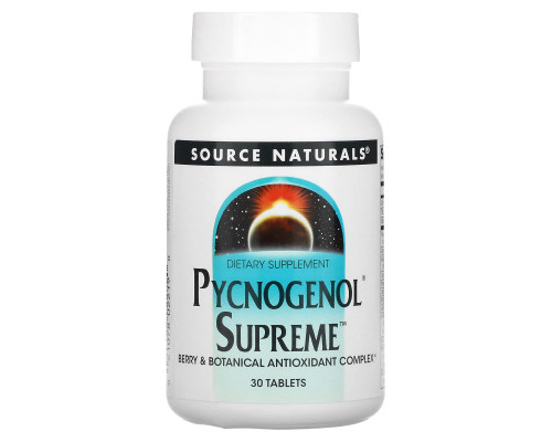 Пікногенол максимальний, Pycnogenol Supreme, Source Naturals, 30 таб.