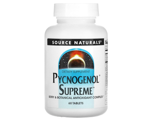 Пікногенол Сьюпрім, Pycnogenol Supreme, Source Naturals, 60 таблеток
