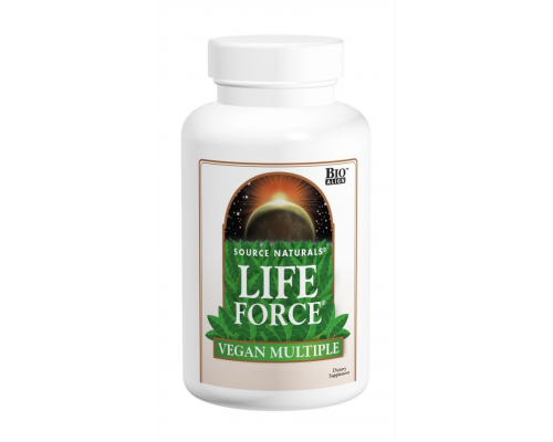 Мультивітаміни, Life Force Vegan Multiple, Source Naturals, веганські, баланс життєвих сил, 60 таблеток