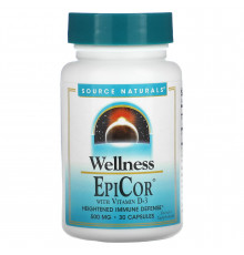 Епікор + вітамін D3, EpiCor, Source Naturals, 500 мг, 30 капсул
