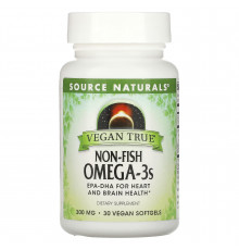 Омега-3 з морських водоростей, Non-Fish Omega-3, Source Naturals, для веганів, 300 мг, 30 капсул