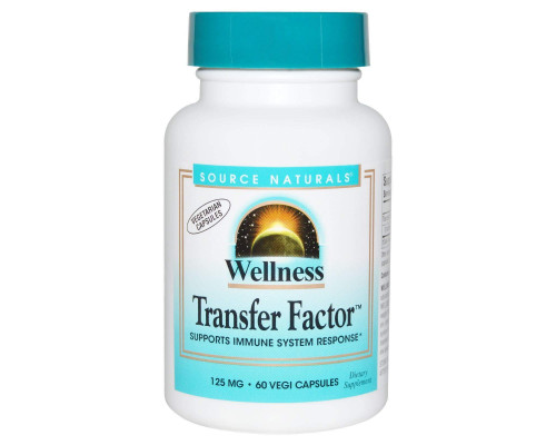 Молозиво, Transfer Factor, Source Naturals, Wellness, 125 мг, 60 кап.