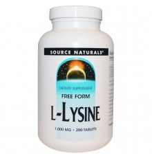 Лізин, L-Lysine, Source Naturals, 1000 мг, 200 таблеток