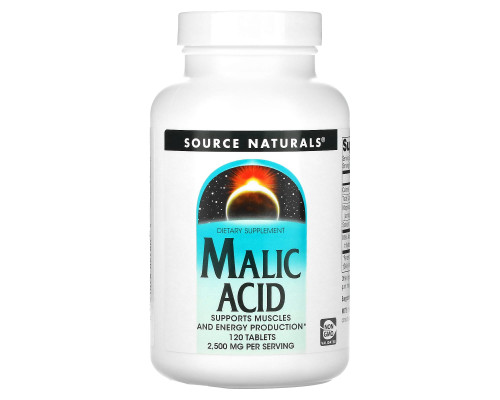 Яблучна кислота, Malic Acid, Source Naturals, 2500 мг, 120 таблеток