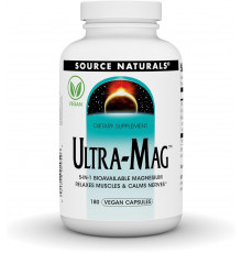 Магній ультра, Ultra-Mag, Source Naturals, 5-в-1, розслаблює м'язи та заспокоює нерви, 180 веганських капсул