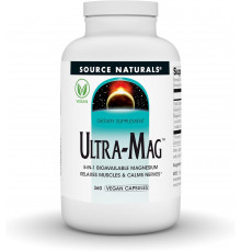 Магній ультра, Ultra-Mag, Source Naturals, 5-в-1, розслаблює м'язи та заспокоює нерви, 360 веганських капсул