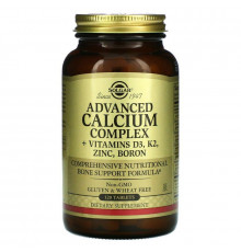 Комплекс кальцію + вітаміни D3, K2, цинк, бор, Calcium Complex, Solgar, 120 таблеток