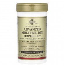Пробіотики дофілус, Advanced Multi-Billion Dophilus, Solgar, комплекс, 60 рослинних капсул