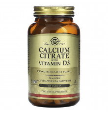 Цитрат кальцію з вітаміном D3, Calcium Citrate, Solgar, 120 таблеток