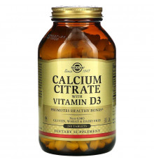 Цитрат кальцію з вітаміном D3, Calcium Citrate, Solgar, 240 таблеток