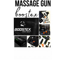 Ударний перкусійний масажер Boostex (massage gun) – 30 режимів, 21 насадка, акумулятор 2500 мАг, кейс