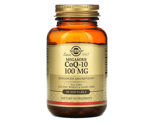 Коензим Q-10, Megasorb CoQ-10, Solgar, 100 мг, 90 гелевих капсул