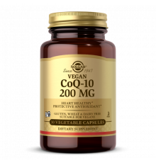 Коензим Q10, Vegan CoQ-10, Solgar, 200 мг, 30 вегетаріанських капсул