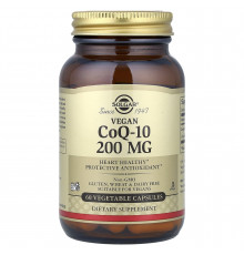 Коензим Q10, Vegan CoQ-10, Solgar, 200 мг, 60 вегетаріанських капсул