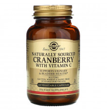Журавлина + вітамін С, Cranberry Vitamin C, Solgar, натуральна, 60 рослинних капсул