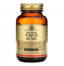 Коензим Q-10, Megasorb CoQ-10, Solgar, 60 мг, 120 гелевих капсул