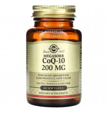 Коензим Q10, Megasorb CoQ-10, Solgar, 200 мг, 60 гелевих капсул