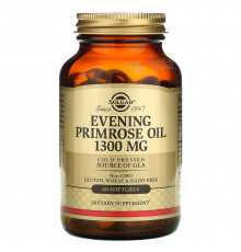 Олія вечірньої примули (Evening Primrose Oil), Solgar, 1300 мг, 60 гелевих капсул