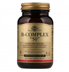 Вітаміни В-50, комплекс, B-Complex "50", Solgar, 100 вегетаріанських капсул