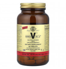 Мультивітаміни та хелатні мінерали, Formula V, VM-75, Solgar, 90 таблеток