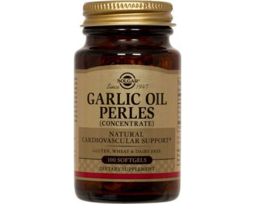 Часникова олія, Garlic Oil Perles, Solgar, концентрат, 100 капсул
