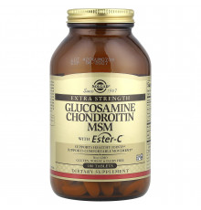 Глюкозамін, хондроїтин, метилсульфонілметан з Естер-C, Glucosamine Chondroitin MSM With Ester-C Solgar, 180 таблеток