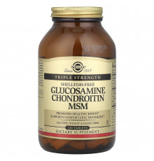 Глюкозамін хондроїтин МСМ, Glucosamine Chondroitin MSM, Solgar, потрійна сила, 120 таблеток