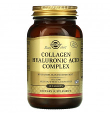 Гіалуронова кислота з колагеном, Hyaluronic Acid, Solgar, комплекс, 120 мг, 30 таблеток
