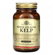 Ламінарія йод, Kelp, Solgar, північно-атлантична, 250 таблеток