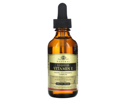 Вітамін Е натуральний, Liquid Vitamin E, Solgar, 59 мл
