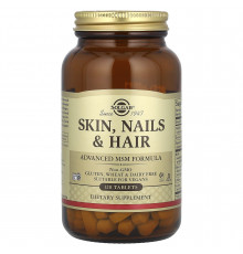 Вітаміни для волосся, шкіри і нігтів, Skin, Nails, Hair, Solgar, покращена формула МСМ, 120 таблеток