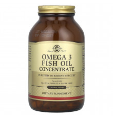 Омега-3, Omega-3 Fish Oil, Solgar, концентрат риб'ячого жиру, 120 гелевих капсул