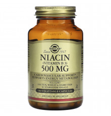 Ніацин (вітамін B3), Niacin (Vitamin B3), Solgar, 500 мг, 100 вегетаріанських капсул