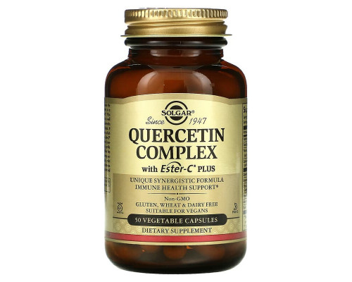 Кверцетин комплекс з естер-С, Quercetin, Solgar, 50 вегетаріанських капсул