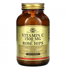 Вітамін С з шипшиною, Vitamin C, Solgar, 1500 мг, 90 таблеток