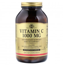 Вітамін С, Vitamin C, Solgar, 1000 мг, 250 рослинних капсул